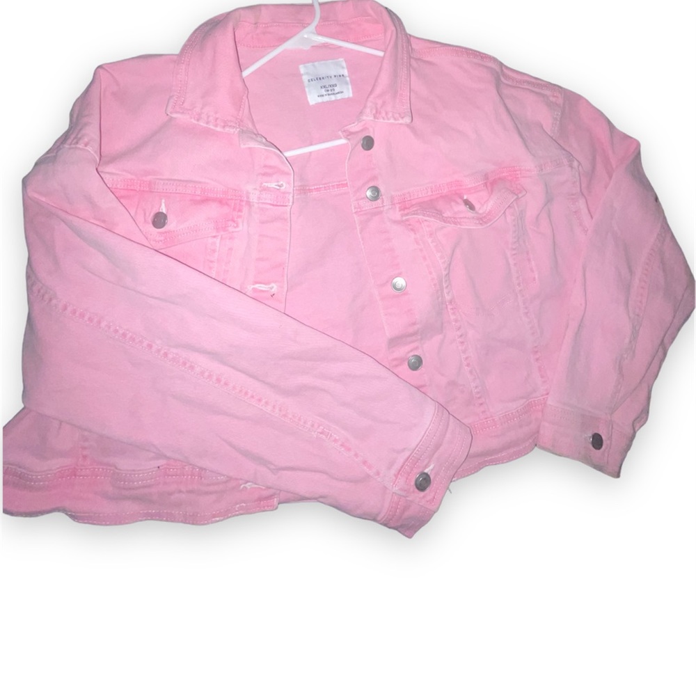 Cropped Pink Jean Jacket